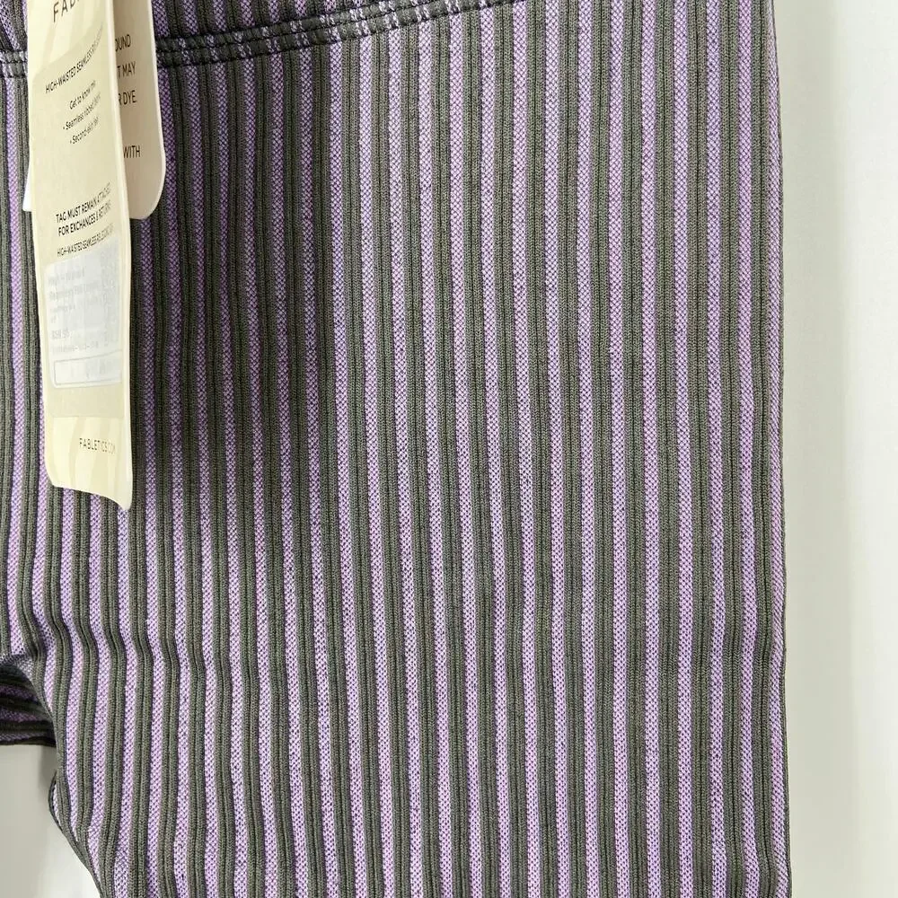 Fabletics Leggings Size S High Waist Ankle Seamless Ribbed Purple‎ Gray